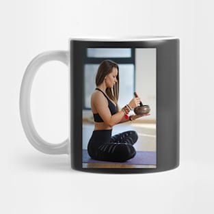 Woman in various yoga postures Mug